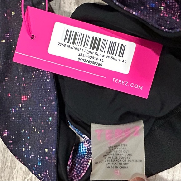 NWT Terez Hi Shine Sports Bra Midnight Light Show Athletic Racerback Size XL - Picture 4 of 4